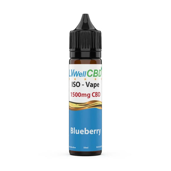 LVWell Vape Juice ISO-Vape 1,500mg CBD Blueberry 50ml