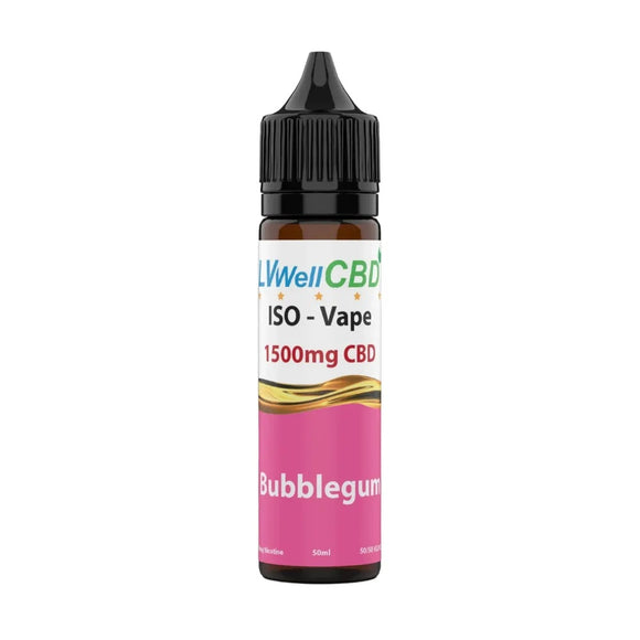 LVWell Vape Juice ISO-Vape 1,500mg CBD Bubblegum 50ml