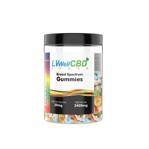LVWell - 20mg Gummies - Fizzy Mix x 120 - 2400mg CBD
