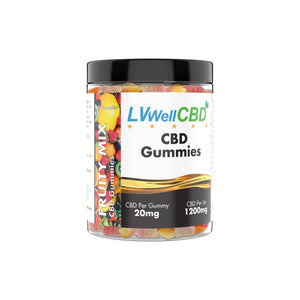 LVWell - 20mg Gummies - Fruity Mix x 60 - 1200mg CBD
