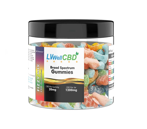 LVWell - 20mg Gummies - Fizzy Mix x 60 - 1200mg CBD