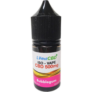 LVWell CBD Vape Juice 500mg of CBD - 30ml Bottle. Bubblegum Flavour